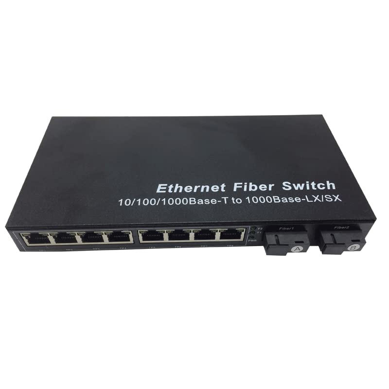 Hanutech 8 Port Ethernet to Optical Fiber Media Converter10/100/1000Mbps (8GE*RJ45 Port+2GE*Fx Port 1310nm &1550nm), 5v Networking Switch 20KM- 1 Year Warranty-picture-13
