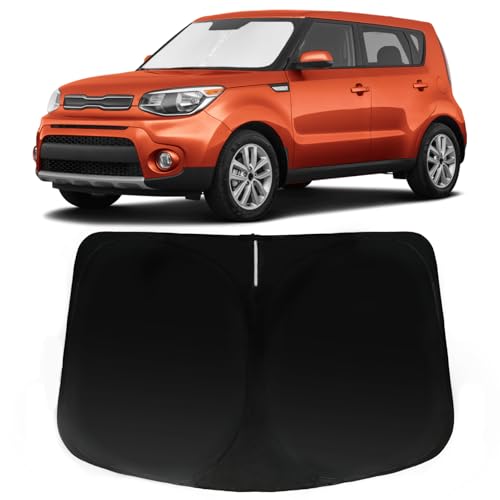 Image of Windshield Sun Shade for KIA Soul 2020-2022 2023 2024 2025 2026 | Car Front Window SunShades Shield Cover Sun Visor Protector with 240T Block UV Rays Accessories