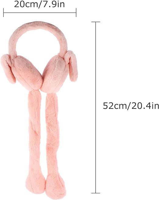 Image of Women's Winter Plush Earwarmer Bunny Earmuffs with Moving Jumping Rabbit Ears Headbands Winter Ear Warmers for Women Girls