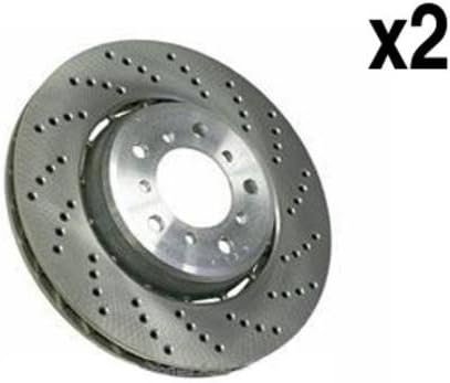 for BMW M-3 Brake Rotor Front L+R (x2) EURO X-drilled w/Floating Aluminum Hub