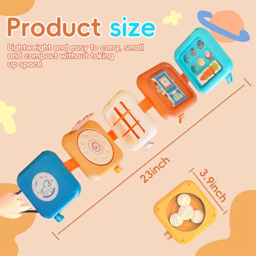 Image of Busy Board for 1 2 3 Year Old - Montessori Travel Toy with Fine Motor Activities, Busy Cube Sensory Learning for Toddlers 1-3 - Perfect Baby Boy Girl Gift & Airplane Car Activity