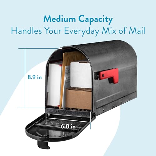 Image of ARCHITECTURAL MAILBOXES 7600P-10 MB1 Mailbox, Medium, Pewter | Galvanized steel build for outside with rust-resistant powder-coat finish and a magnetic door closure. USPS approved.