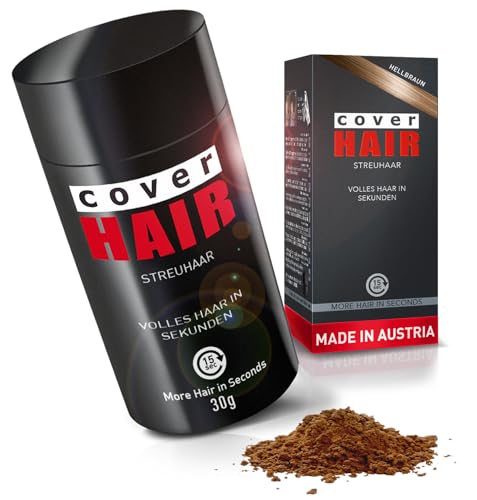Cover Hair® Premium Streuhaar - 26g I Schütthaar zur Haarverdichtung & Ansatzkaschierung - Natürlicher Look in Sekunden I Hair Fiber für Männer & Frauen I Streuhaar Hellbraun