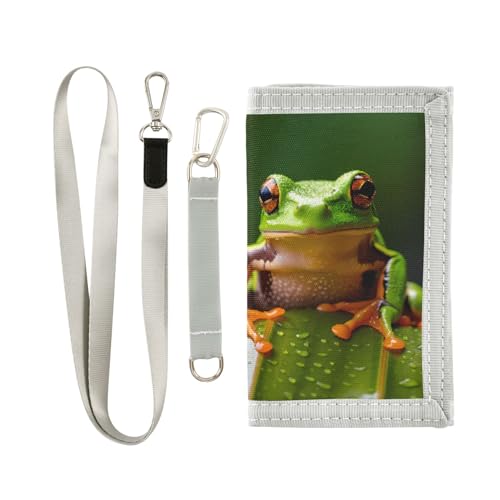 ALAZA Kids Wallets for Boys Girls Toddler Trifold Wallet Children Small Frog 2 with Zipper Coin Pocket