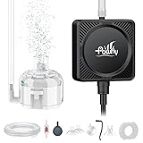 Pawfly Mini Aquarium Air Pump, Ultra Quiet 1.3W Oxygen Aerator for Nano Fish Tanks 1-15 Gallons, Compact Bubbler with Sponge Filter, Airline...