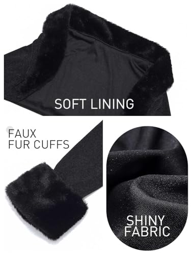 GORAIS Womens Bolero Shrugs Black Evening Fur Bolero Jackets Party Long Sleeve Fur Shrug for Wedding Dresses3