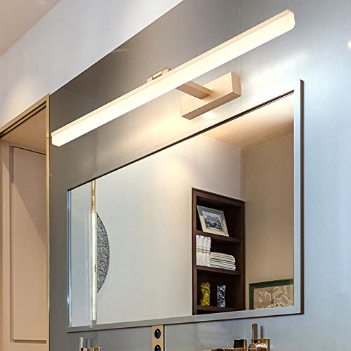 ZH-VBC Modern Led Gold Spiegelleuchte Spiegellampe 40cm/50cm/60cm/70cm Led-Bilderleuchte mit Schwenkbarem Lampenkopf, 180°Winkel-Einstellbar, für Bad Spiegel Leuchte Schminktisch,WarmLight-60cm Cover