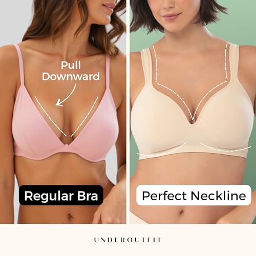 Image of Underoutfit Perfect Neckline Everyday Wireless Bra - Comfy Women's Without Underwire
