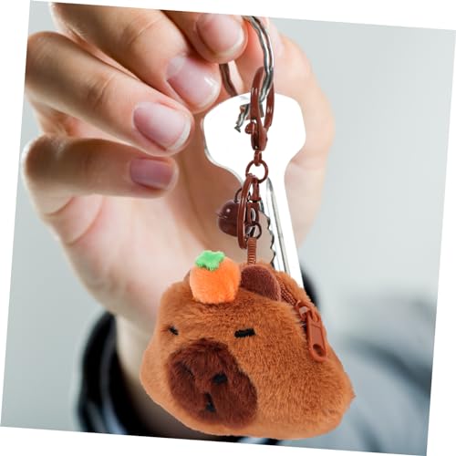 Milisten Cute Plush Coin Pouch with Keychain Mini Water Capybara Animal Storage Bag for Daily Use Adorable Cash and Jewelry Organizer Party Favor3