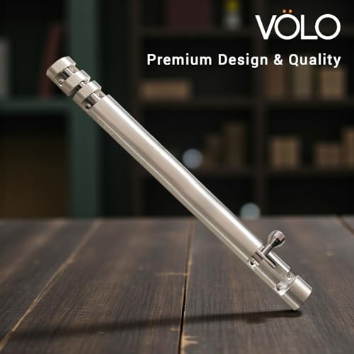 Image of VOLO Aluminium Tower Bolt with Stainless Steel Rod - Heavy Duty Door & Window Latch for Home and Office | Main Door Tower Bolt | Kundi /Chitakini | Pack of 2 Pieces (Silver, 12 Inch)