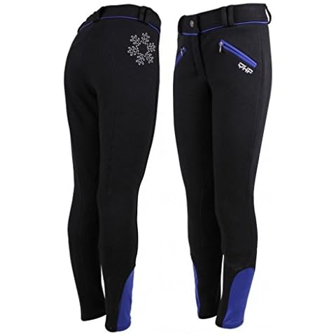 QHP Modische Winter Reithose Junior Ice Kinderreithose Fleece-Futter Stickerei Cover