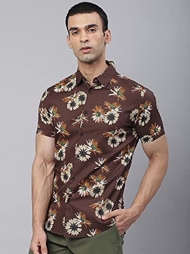 Image of Dennis Lingo Men's Printed Slim Fit Cotton Casual Shirt