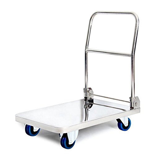 Carro plegable de mano con ruedas de goma anti-pinchazos miniatura 1