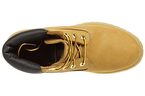 Timberland 6 in Premium Waterproof (Wide Fit), Bottes & Bottines Classiques Femme, Jaune (Wheat Nubuck), 39 EU