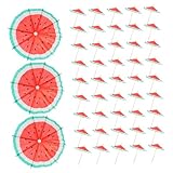 MOKKHNB 100個 水果傘トッパー スイカデザイン ピック 飲み物用装飾 パーティー バー ホテル向け