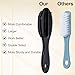 Beomeen Nail Brush for Cleaning Fingernails 2 PCS, Long Handle Grip Double Sided Nail Foot Scrub Brush Fingernail Cleaner, Soft Stiff Bristles Pedicure Nail Scrubber Non-Slip for Men Women Clear White