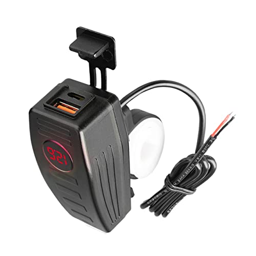 Alipis Motorcycle Dual Ports Charger 5v 3.6a/9v 2a Handlebar USB Adapter for Navigator