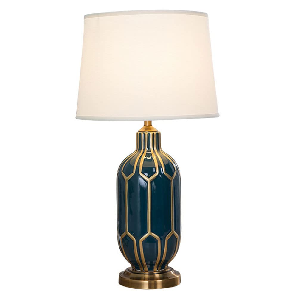 Lampada da tavolo in ceramica americana, lampada da comodino, decorazione rustica moderna lampada in ceramica corpo per soggiorno camera da letto comodino casa