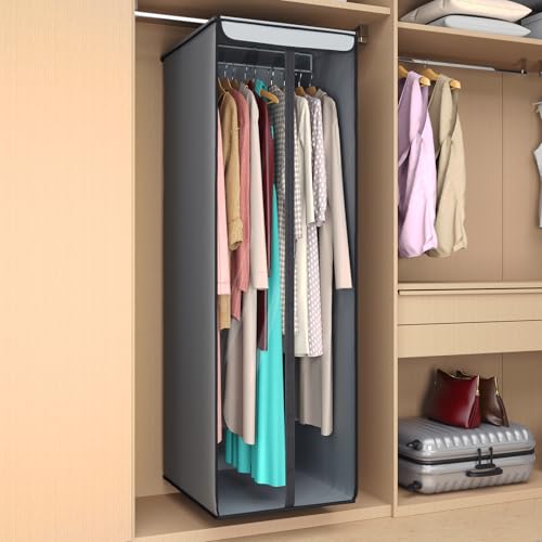 Univivi Garment Bags for Hanging Clothes, Large Clothes Storage Bags Closet Organizer with Clear Window, Premium Hanging Garment Storage Bag for Suits, Coats, Dresses, 54", 2-Pack2