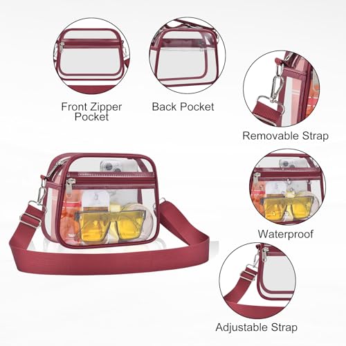 USPECLARE Clear Bag for Stadium Events Clear Purse for Women and Men for Sports Events Concerts Festivals3