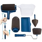 Paint Roller Brush Kit ARTISTORE Paint Runner Pro Brush with 2 Paint Runner Pro(1 replacement), Telescopic Poles, Handle Flocked Edger Room Wall Printing for Home Office(7 Pcs)