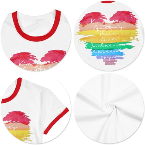 Image of Ithalt Kids Pride Shirts for Girls Boys LGBTQ Tshirt Rainbow Graphic Tee Shirt Litter Girls LGBT Gay Pride Tops 5-14y