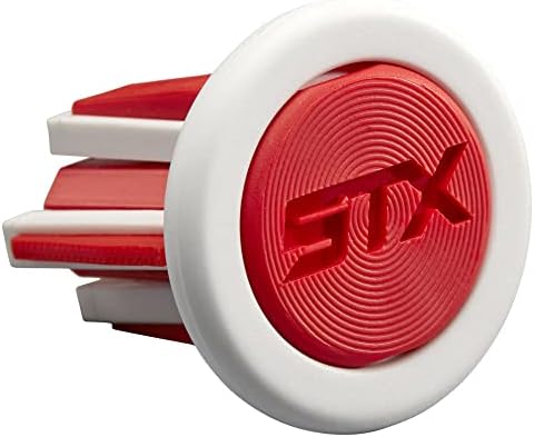 STX Lacrosse Elite Handle End Cap, 2-Pack - White/Red