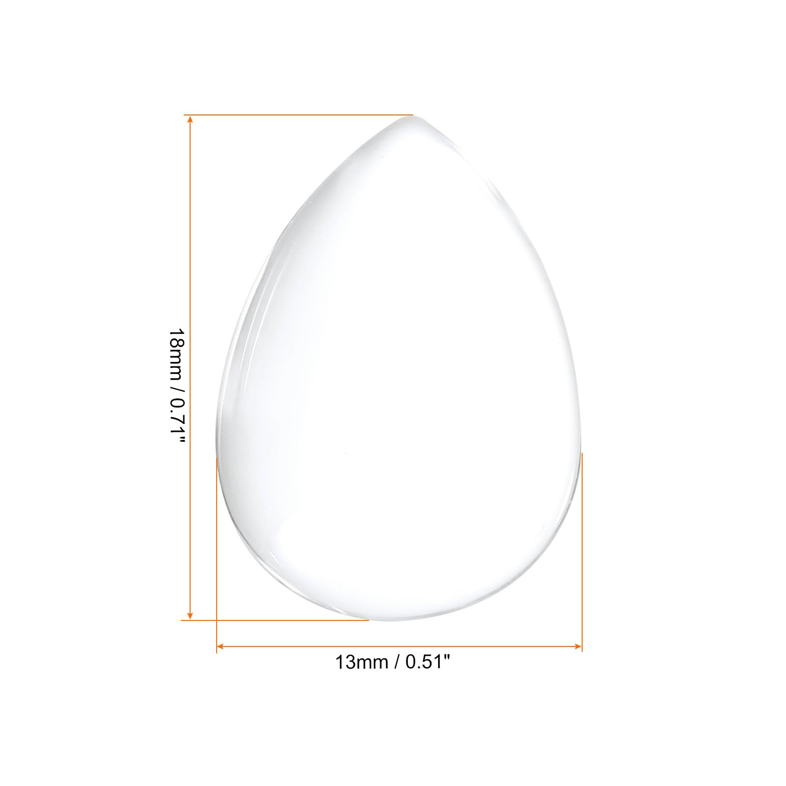 PATIKIL Transparent Glass Cabochons, 50Pcs 13x18mm Drop Shaped Glass Dome Tiles for Photo Pendant Jewelry Making Clear - Image 2