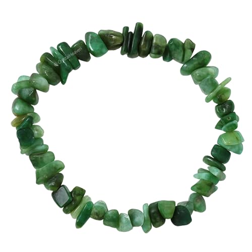 Image of Certified Emerald Bracelet for Women Men with Healing Crystal and Reiki Stone - Beautiful Gemstone Beaded Bracelet for Balance, Harmony & Positive Energy (Chips Stone Beads)