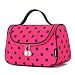 Cosmetic Bag, Yeiotsy Polka Dots Toiletry Organizer Travel Bag for Makeup and Toiletries (Rose Red)