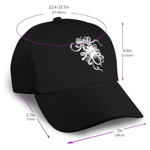 Kraken Rum Octopus Bonnets Curved Brim Mesh Baseball Cap Casual Sun Hat Unisex2