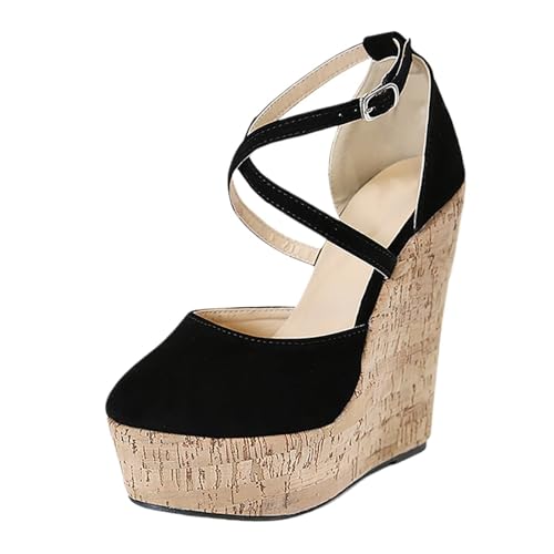 Platform Sandals Ins Style Round Toe Sandals Women'S Thick Sole Slope Sandalias