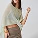 Women Sheer Poncho Top Knit Crochet Lightweight See Through Shawl Summer Shrug Beach Cover Up Green