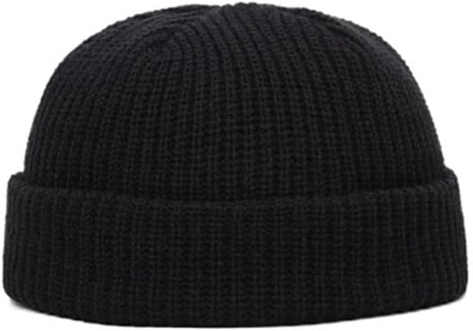 Winter Women's Solid Color Warm Knitted Brimless Hat Men's Autumn Round Top