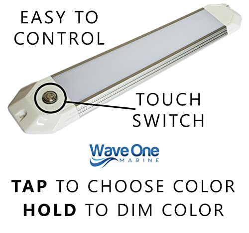 Lampe dôme double couleur étanche IP67 à intensité variable Wave One Marine 12V