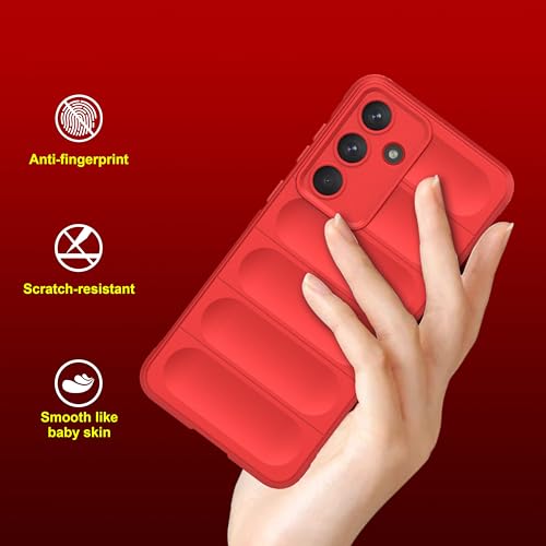 Image of amazon basics Back Case Cover for Samsung Galaxy S25 FE | Compatible for Samsung Galaxy S25 FE Back Cover | Liquid Silicon Magic Case with Camera Protection | Red