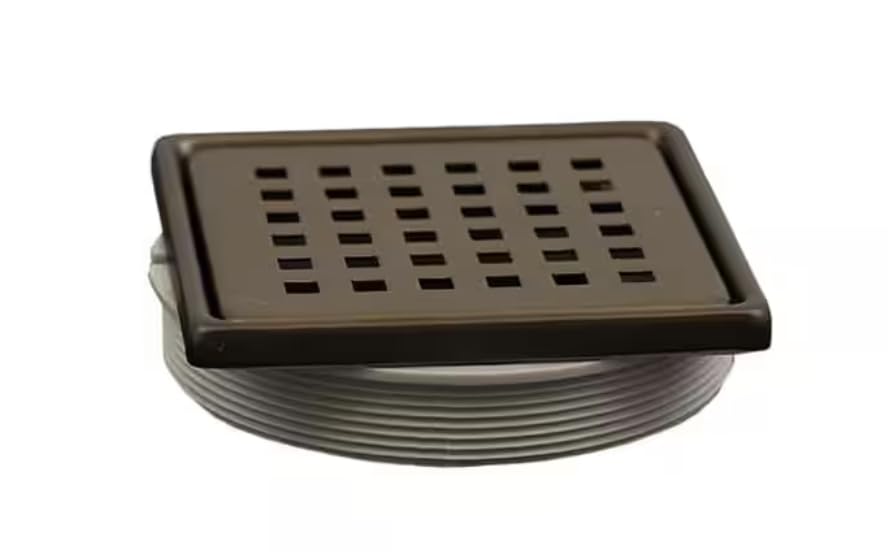 Watershield Shower System 4 in. Bronze Square Grid Drain Grate 1006605438