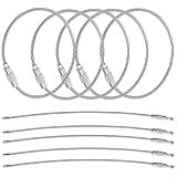 TOYANDONA Edelstahl Kabel Schlüsselringe mit Schraubverschluss, Silber