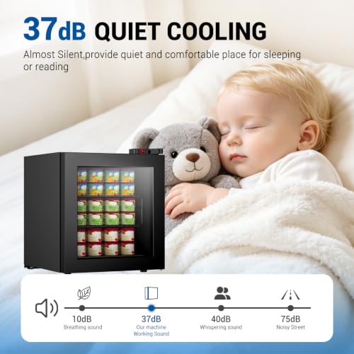 Image of 1.1 Cu Ft Mini Freezer Display Freezer with LED Light 2 Removable Shelves 7 Temperature Settings -8F to 14F Perfect for Liquor and Ice Cream Match Day Parties, Home Bar Game Day &Soccer Party