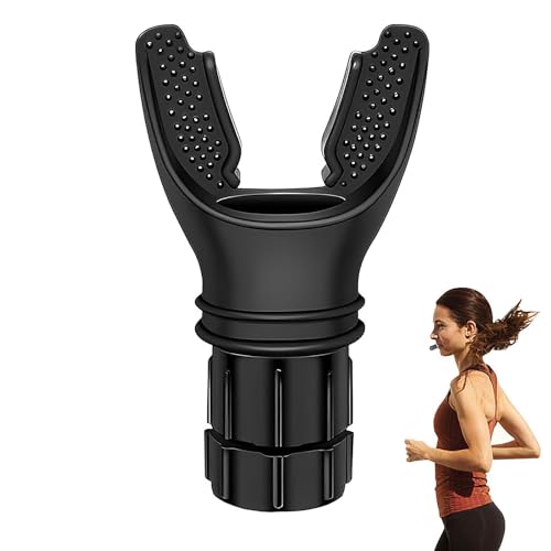 Lung Trainer Breathing Trainer Resistance Breathing Exerciser Breath Trainer for Daily Fitness Training Easy to Clean (Black)