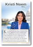 Kristi Noem Biography Political Leader 12"x18" US Made Poster