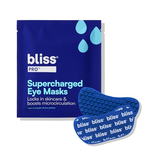 Bliss Pro Supercharged Eye Masks | Reusable Silicone Under Eye Patches for Depuffing Locks in Skincare & Boosts Microcirculation 1 Pair