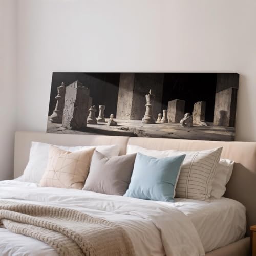 Échecs surréalistes art concret sur toile pour sublimer l'ambiance de votre bureau contemporain