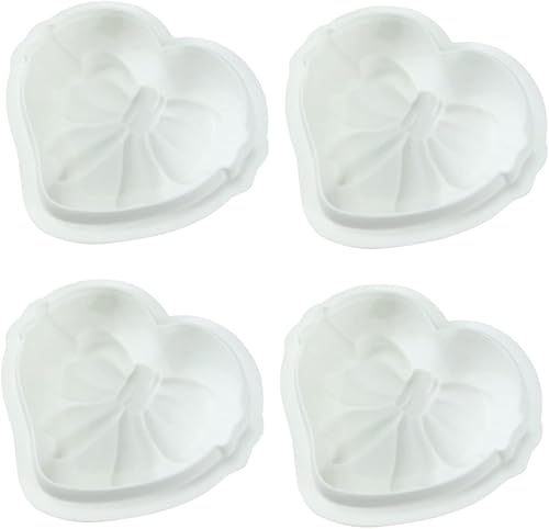 NOLITOY 4 moldes de amor para San Valentín, moldes de silicona para chocolate, mini pasteles de queso, moldes para hornear pasteles, moldes de