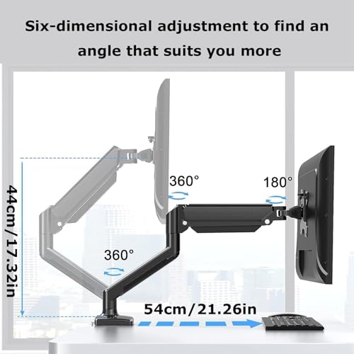 Soporte de monitor individual para mesa de 13 a 32 pulgadas con brazo de resorte de gas de 9 kg 4