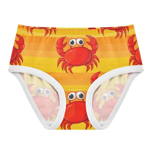 Girls Underwear Toddlers 2t Cotton Cute Panties Girl Fun Underpants Briefs Cute Red Cartoon Crabs