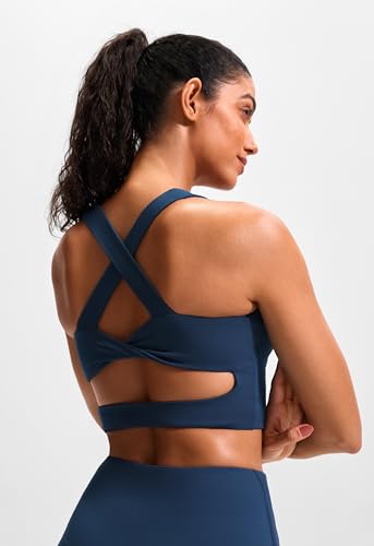 Image of Sports Bras for Women Criss-Cross Back Padded Workout Tank Tops Medium Support Crop Tops for Women