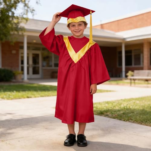 Image of Kindergarten 2025 Graduation Cap and Gown Tassel Sets with Charm 2PCS Graduations Stoles for Kids Grad Party Clothes