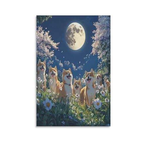 Impression sur toile Shiba Inu 20x30inch pour décoration