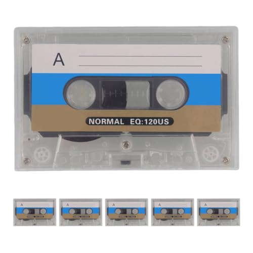 Casetes de audio vírgenes retro minimalistas con estuches de plástico